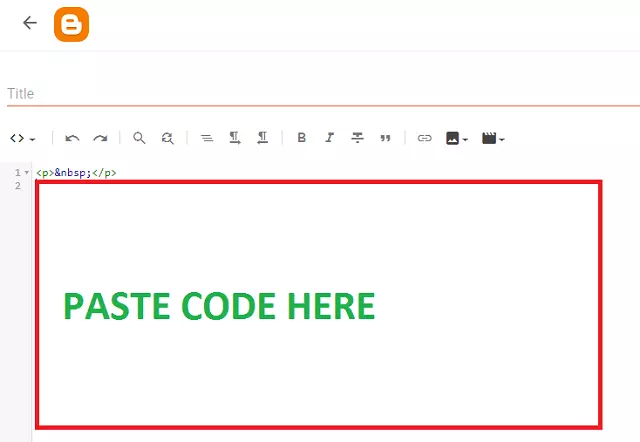 paste html code in blogger html editor